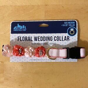 Floral Wedding Dog Collar Size Medium 14-20” Collar